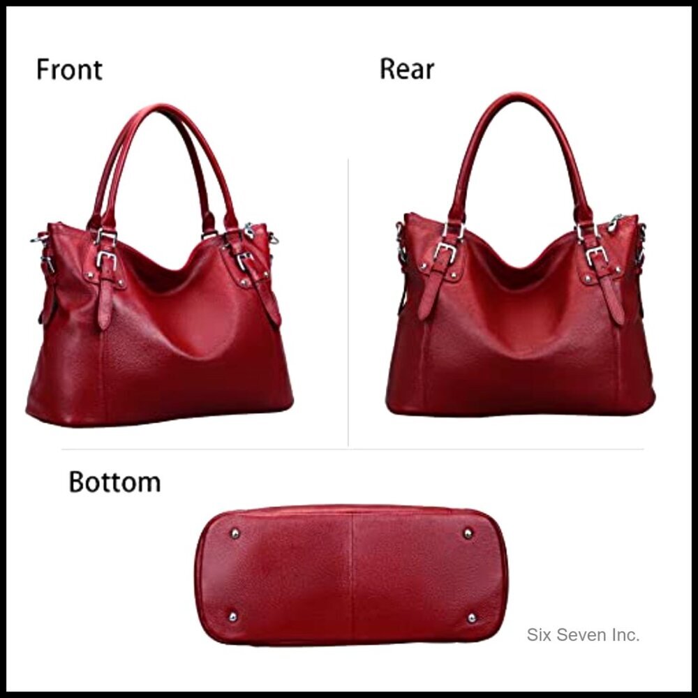 Genuine Leather Tote Shoulder Bag Satchel Purse Top Handle Hobo Crossbody - Picture 3 of 7